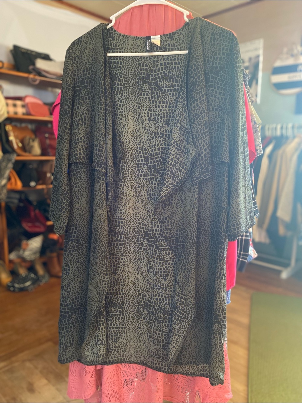H&M Olive Green Animal Print Kimono